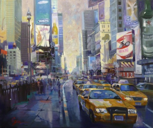 “Times Square NY”
Oil on canvas 20”x24”. Accepted by National Oil and Acrylic Painters Society’s
“Best of America 2011” “Times Square NY”
Oil on canvas 20”x24”. Accepted by National Oil and Acrylic Painters Society’s
“Best of America 2011”